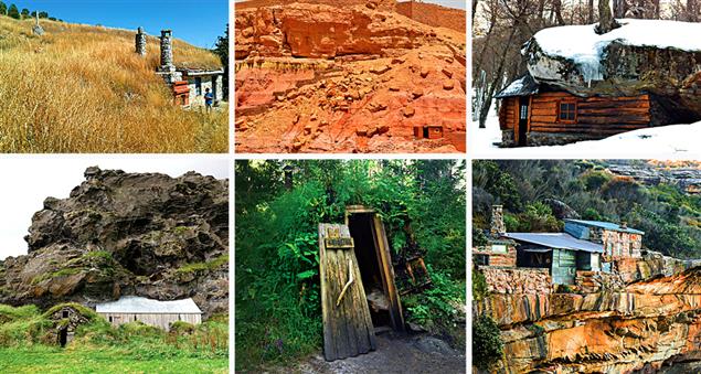 在山丘上雕出自己的家，讓人想到哈比人的袋底洞啊！