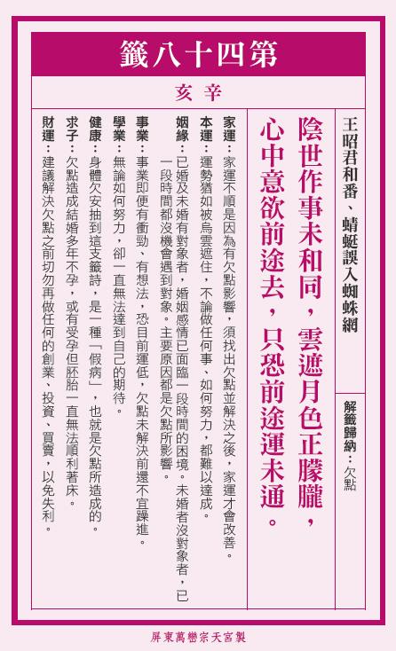 神明所教的60甲子籤詩解籤訣竅－－第四十八籤　辛亥籤要這樣解！