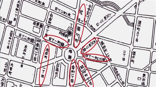以大正公園為核心,幅射出七條道路。《臺南市內地圖1940》。_resized-uai-1212x681.jpg